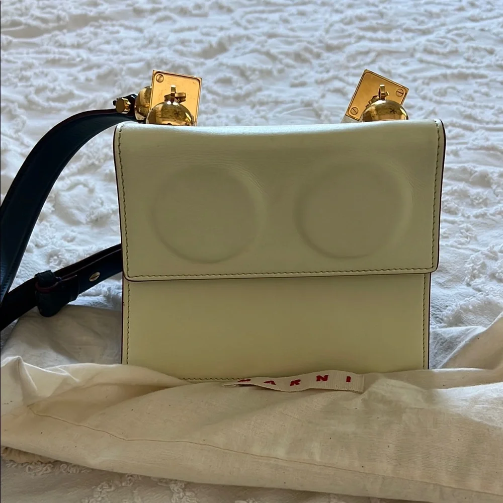 Elegant Cream and Blue Women's Bag - Picture 11 of 12